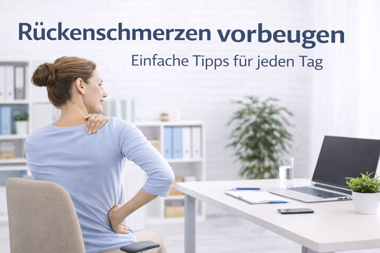 Rückenschmerzen vorbeugen im Alltag durch Bewegung im Büro