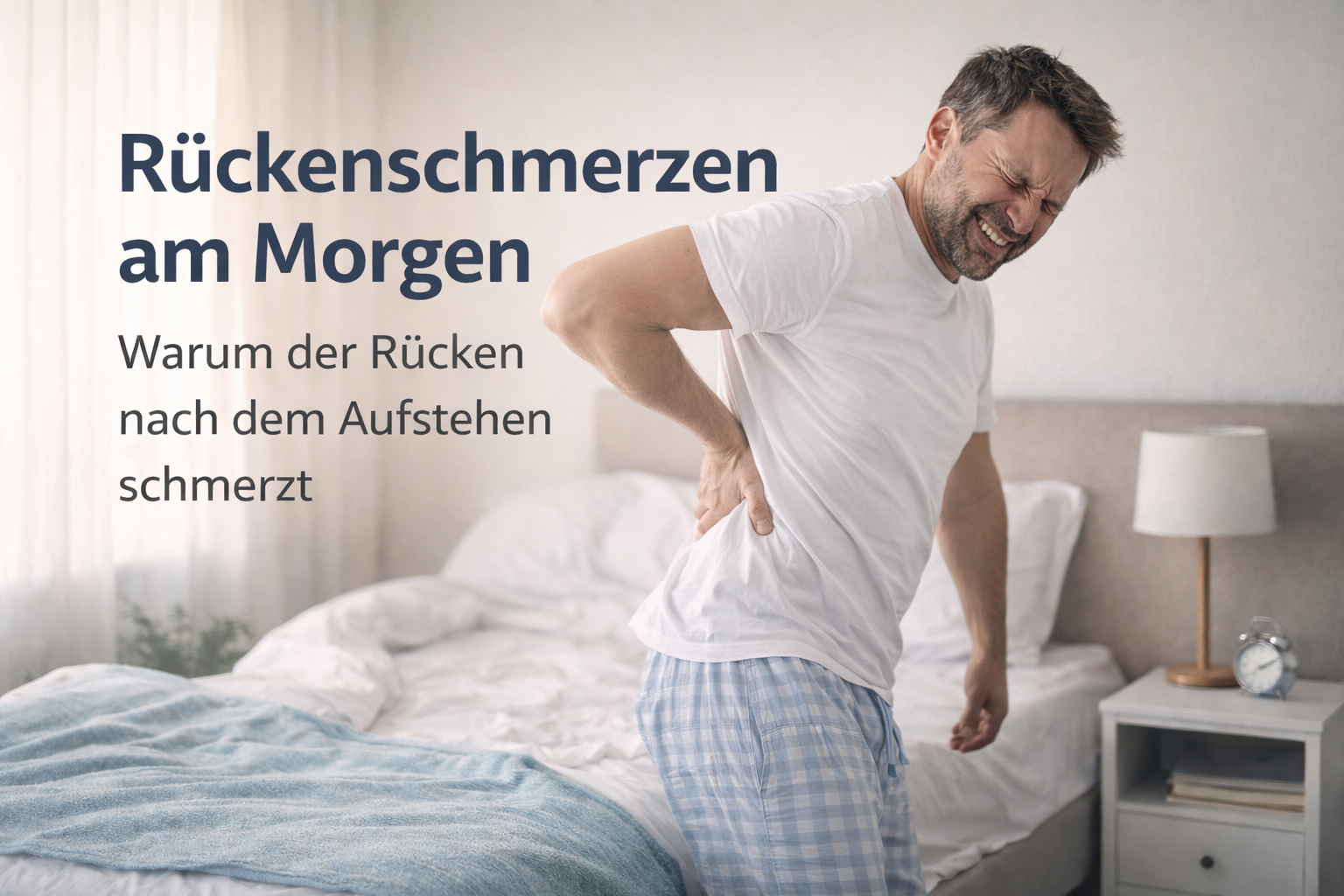 Rückenschmerzen nach dem Aufstehen im unteren Rücken im Schlafzimmer